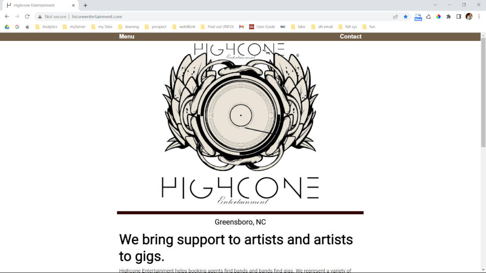 highconeentertainment.com website