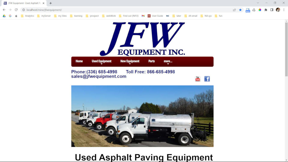jfw equipment website screencap