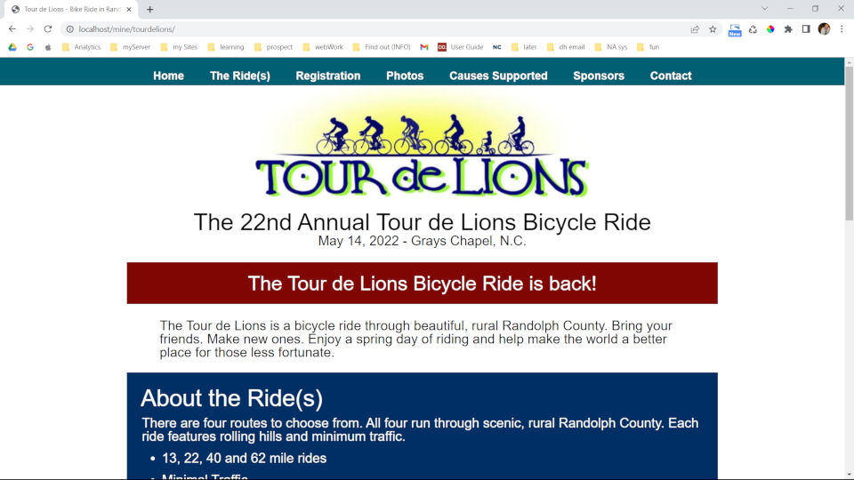 tourdelions.org website